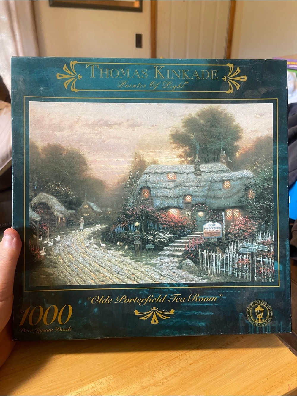Puzzle: Thomas Kinkade “Olde Porterfield Tea Room”, 1000 Piece Puzzle, 1999